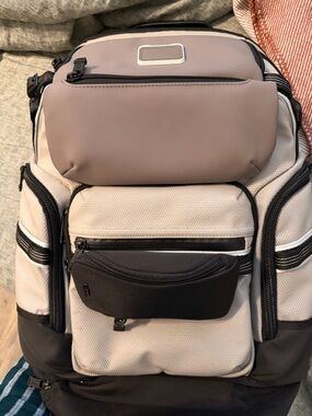 Tumi Men's Beige and Taupe Multi-Pocket Backpack